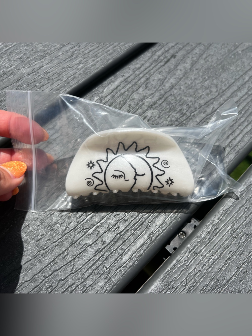 Target White Sun & Moon Hair Claw Clip